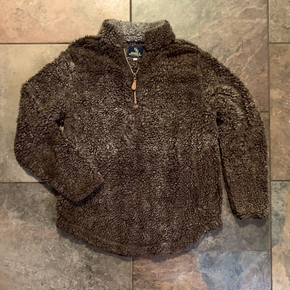 SIMPLY SOUTHERN Teddy Bear SHERPA Jacket Shirt MARLED BROWN Large 12 14 16